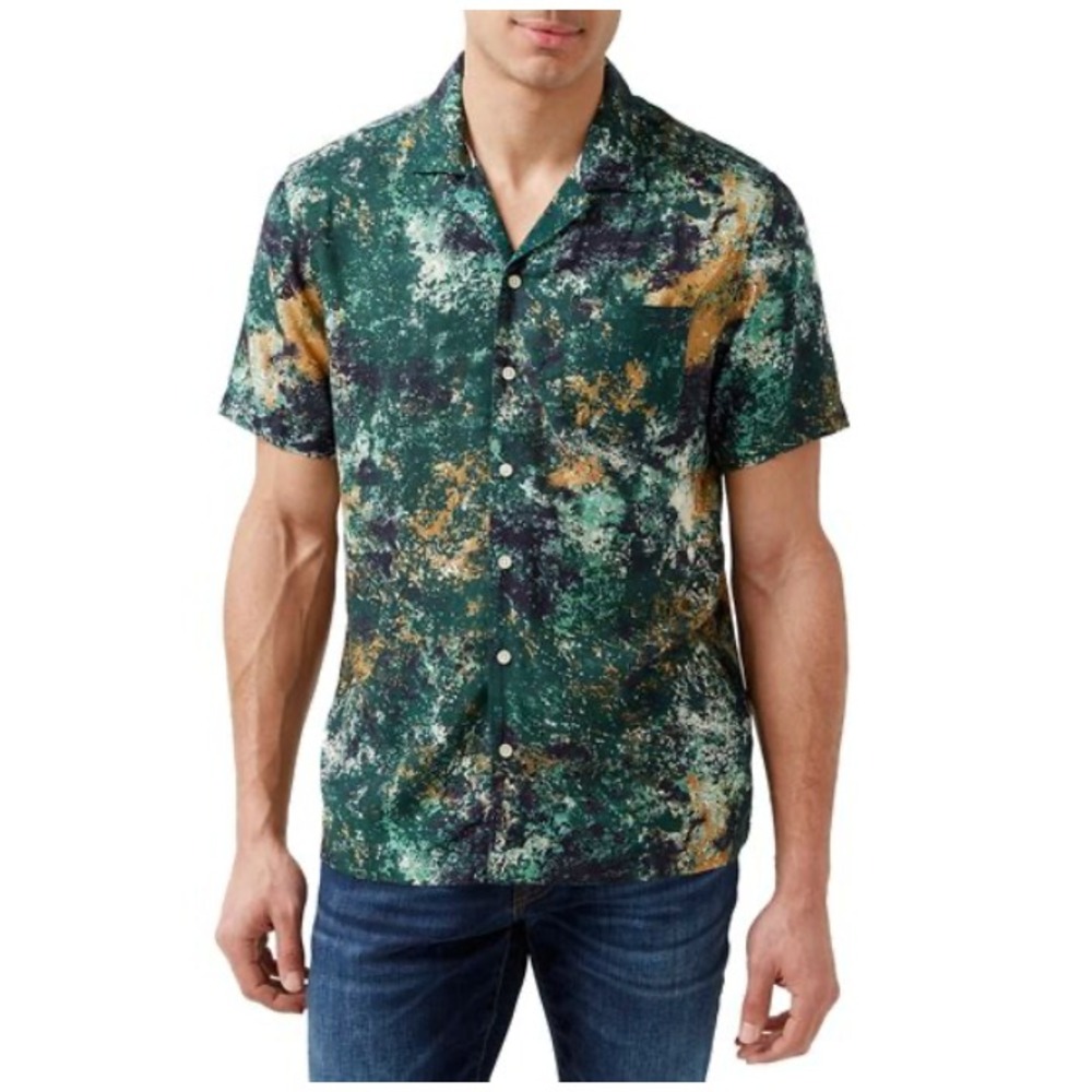 Buffalo David Bitton Mens Siman Regular Fit Draping 100% Viscose‎ Shirt  NWT - L